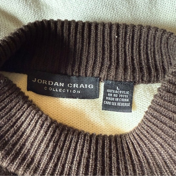 Jordan Craig Men's Turtleneck Sweater - Black, Cream, Brown - Picture 5 of 9